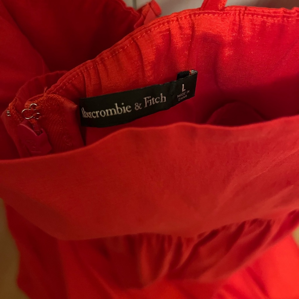 Abercrombie & Fitch Red Spaghetti Strap Maxi Dress Bow Back - Picture 5 of 5